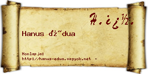 Hanus Édua névjegykártya